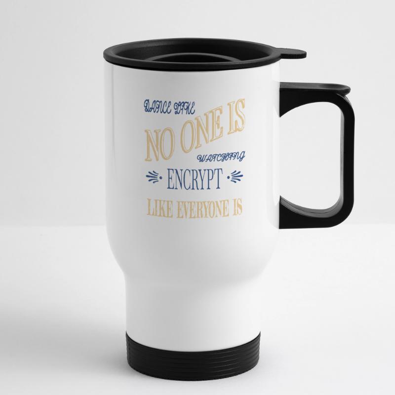 coding bday computer hacking code anonymous mask Thermal mug with handle