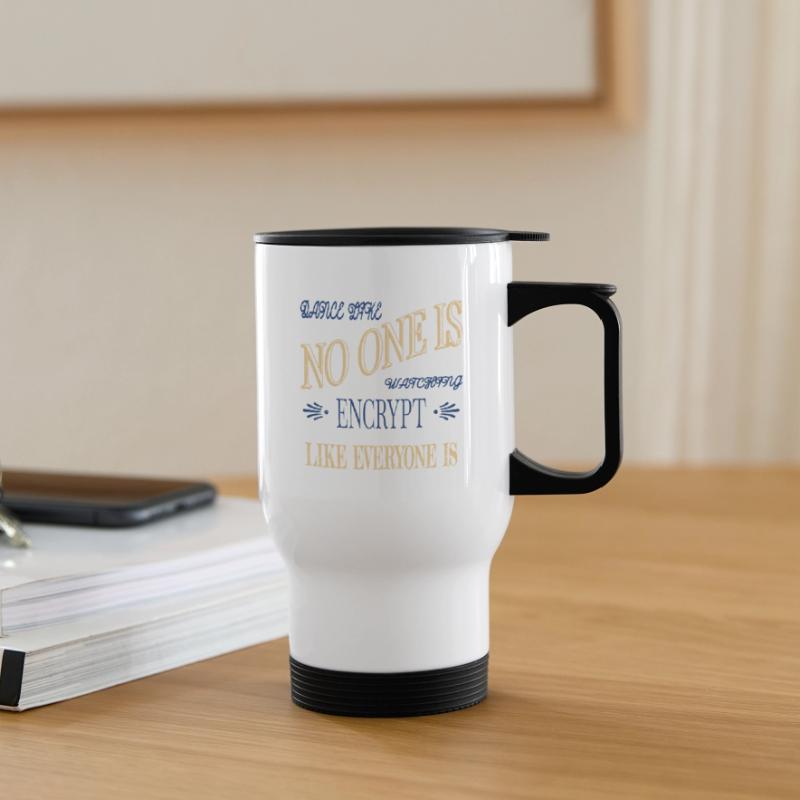 coding bday computer hacking code anonymous mask Thermal mug with handle