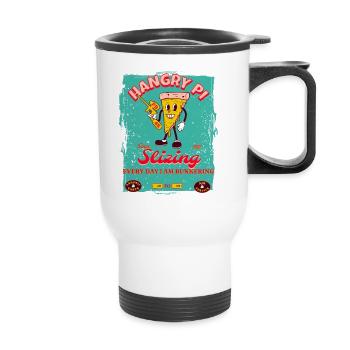 Hangry Kawaii Pi Slizing seit 1981 - Thermobecher mit Tragegriff - Weiß - Vorne