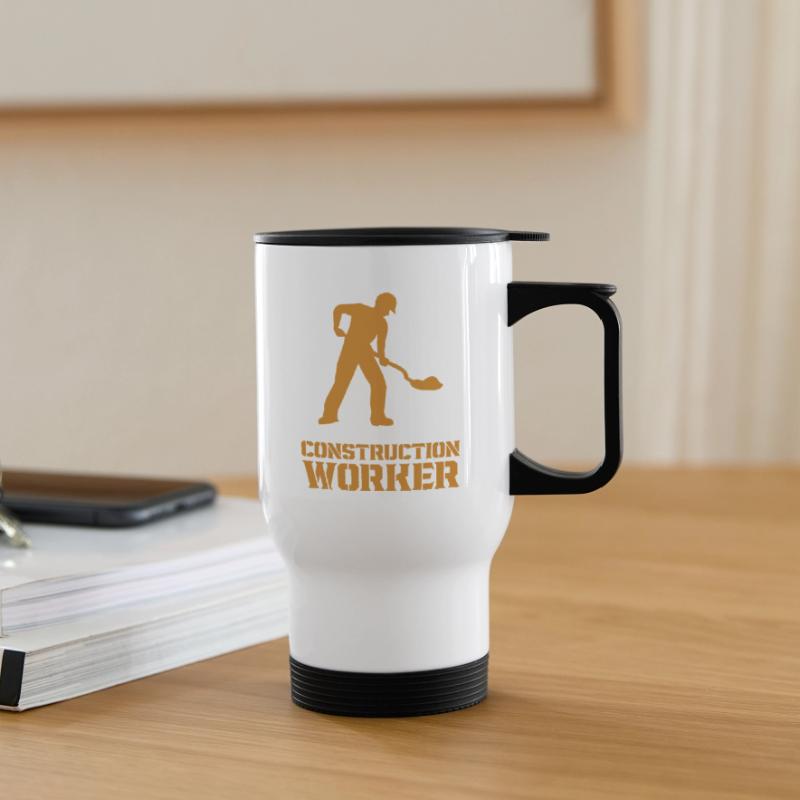 Construction Worker Construction Site Worker Thermal mug with handle