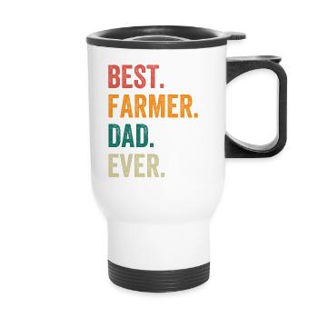 Best Farmer Dad Ever - Thermobecher mit Tragegriff - Weiß - Vorne