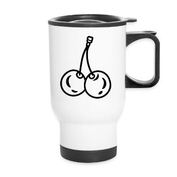 cherry - Thermal mug with handle - white - Front