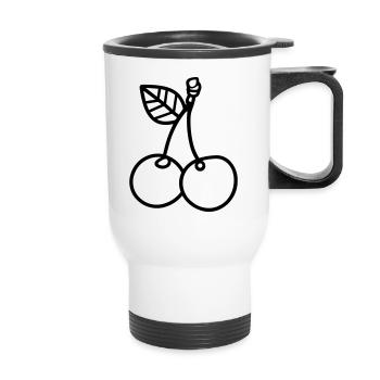 cherry - Thermal mug with handle - white - Front