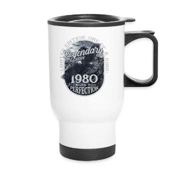 Legendary since 1980 - Thermal mug with handle - white - Front