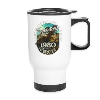 Legendary since 1980 - Thermal mug with handle - white - Front