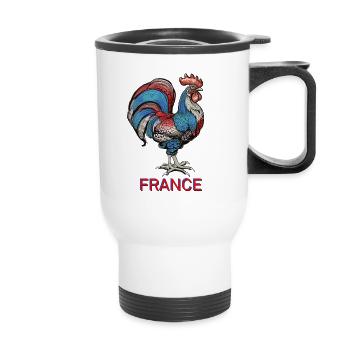 France coque gockel - Tasse isotherme avec poignée - blanc - Devant