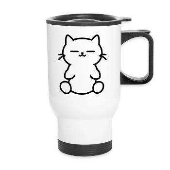 kitten - Thermal mug with handle - white - Front