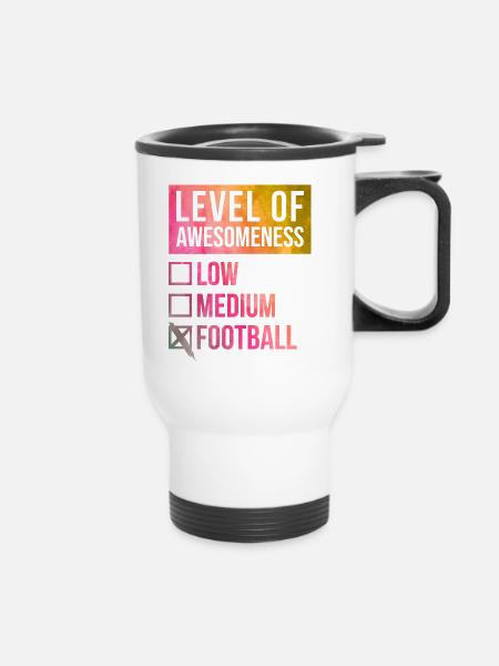 Fußball Fußball Fußball - Thermobecher mit Tragegriff - Weiß