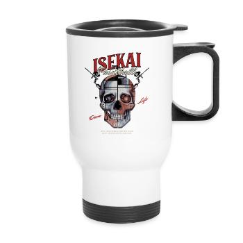 Paintball Isekai à Halloween avec un crâne de cristal - Tasse isotherme avec poignée - blanc - Devant