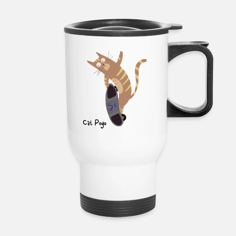 CatPogo - Thermobecher mit Tragegriff - Weiß