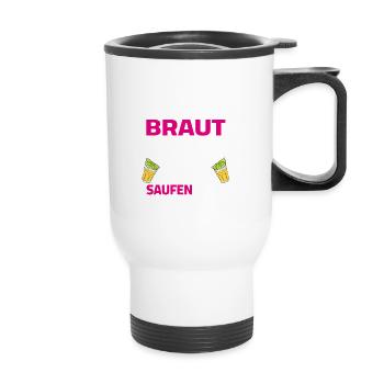 Team Bride - Elle va se marier, on est là pour boire - Tasse isotherme avec poignée - blanc - Devant