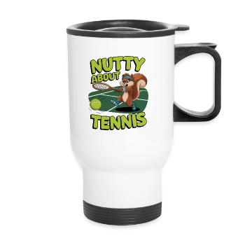 Nutty About Tennis - Thermal mug with handle - white - Front