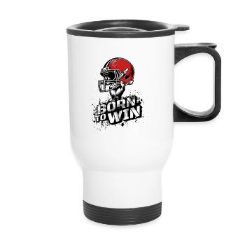 Motif de héros de football américain - Tasse isotherme avec poignée - blanc - Devant