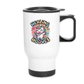 Healing Hooves - Thermal mug with handle - white - Front