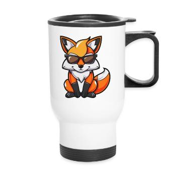 Fox Comic Cool - Thermal mug with handle - white - Front