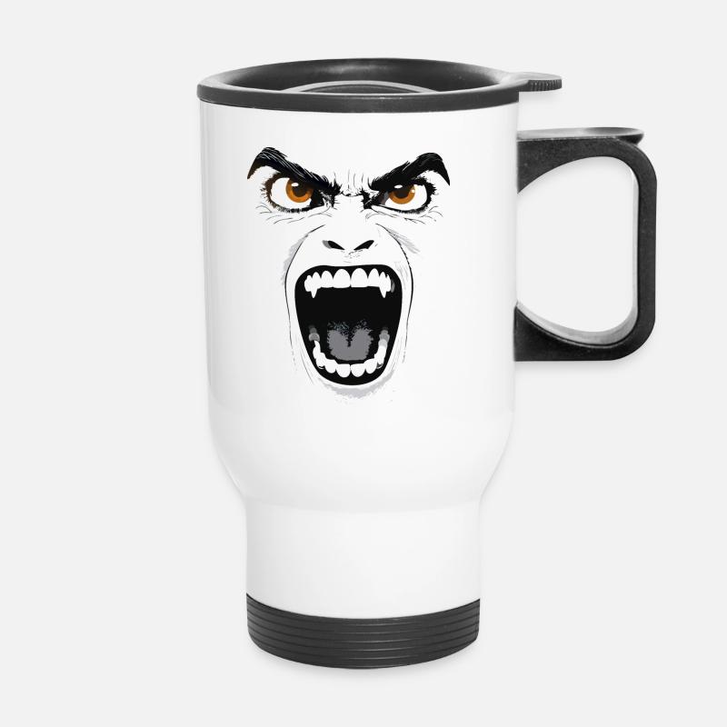 Scary Vampire Face - Thermal mug with handle - white