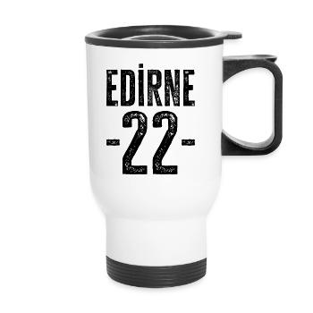 Edirne 22 – Stolz auf die osmanische Geschichte - Thermobecher mit Tragegriff - Weiß - Vorne