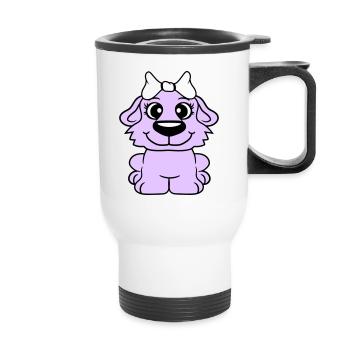 Dog Girl Cute Bow Female Woman Girl - Thermal mug with handle - white - Front
