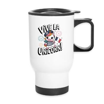 Vive La Unicorn! - Thermal mug with handle - white - Front
