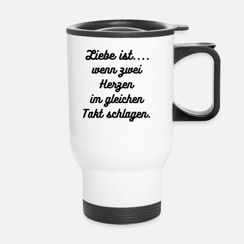 Proverbs Love is - Thermal mug with handle - white