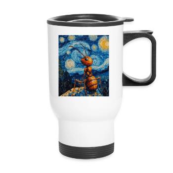 Ant starry night van gogh style - Thermal mug with handle - white - Front
