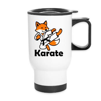 Karate Fuchs - Thermobecher mit Tragegriff - Weiß - Vorne