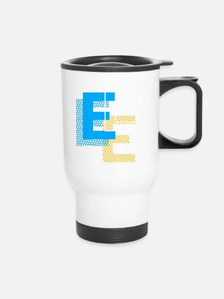 E Design - Thermobecher mit Tragegriff - Weiß