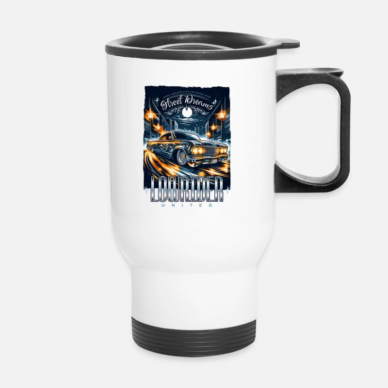 Street Dream Lowrider-Nächte - Thermobecher mit Tragegriff - Weiß