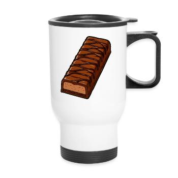 Barre chocolatée avec glaçage en zigzag - Tasse isotherme avec poignée - blanc - Devant