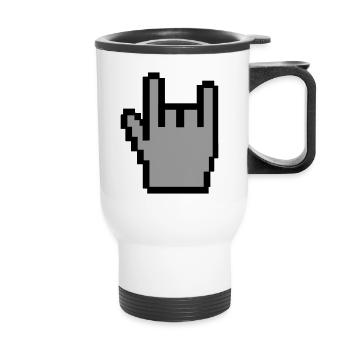 Metal - Thermal mug with handle - white - Front
