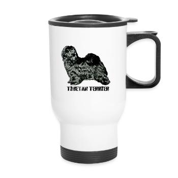 Tibetan Terrier Glory Days - Thermobecher mit Tragegriff - Weiß - Vorne