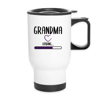 Grand-mère surprise - Tasse isotherme avec poignée - blanc - Devant