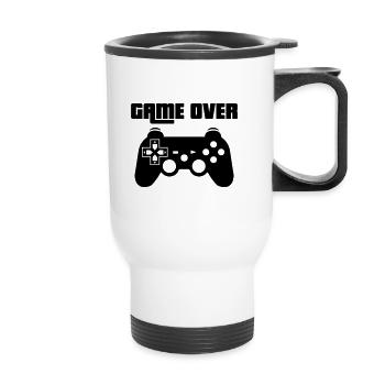 Game Over Play station - Thermal mug with handle - white - Front