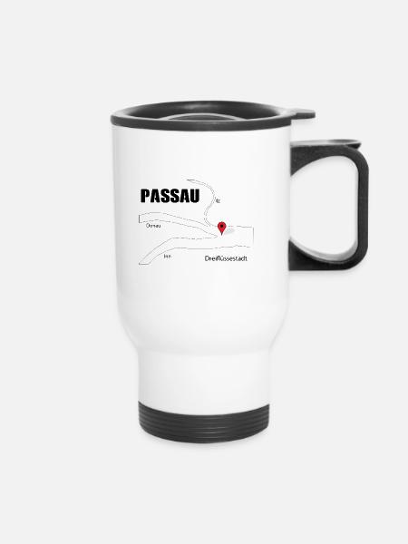 Passau - Thermobecher mit Tragegriff - Weiß