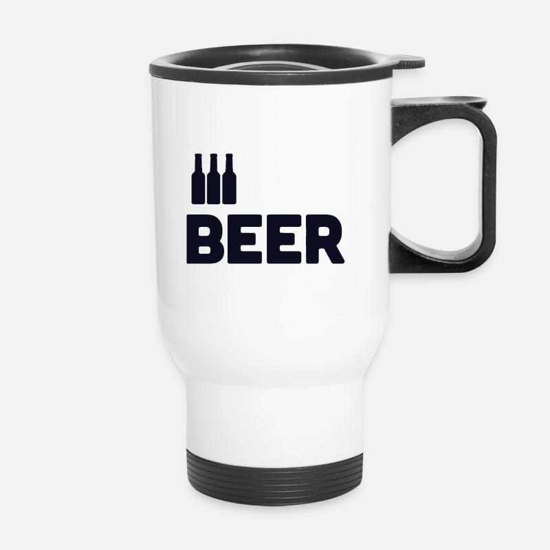 Bierliebhaber - Thermobecher mit Tragegriff - Weiß