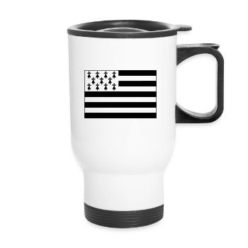 Breton flag number 2 - Thermal mug with handle - white - Front