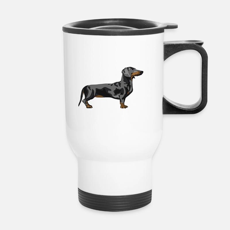 teckels, - Tasse isotherme avec poignée - blanc