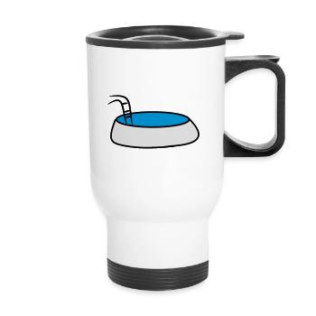 piscine - Tasse isotherme avec poignée - blanc - Devant