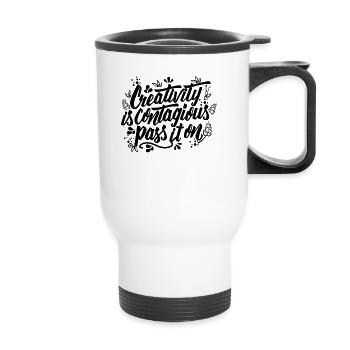 Creativity is contagious - teachers and artists - Thermal mug with handle - white - Front
