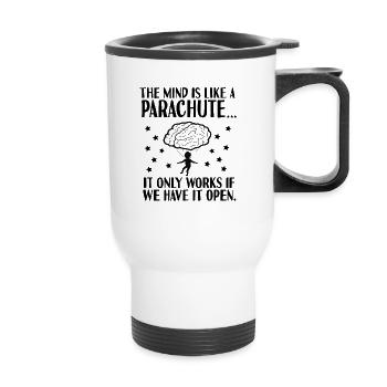 , Cerveau, Ouverture, Enseignant, Créatif, Don - Tasse isotherme avec poignée - blanc - Devant