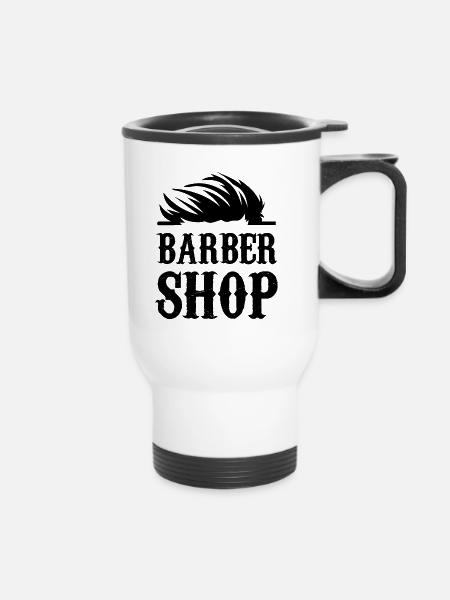 Barber shop - Thermobecher mit Tragegriff - Weiß