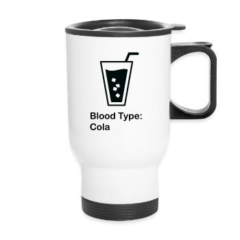 de sang; cola - Tasse isotherme avec poignée - blanc - Devant