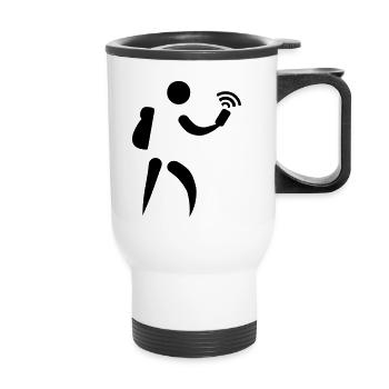 Geocaching - Thermal mug with handle - white - Front