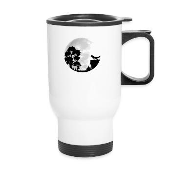 Renard pleine lune Amour de la nature - Tasse isotherme avec poignée - blanc - Devant