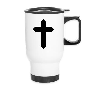 Cross Holy - Thermal mug with handle - white - Front