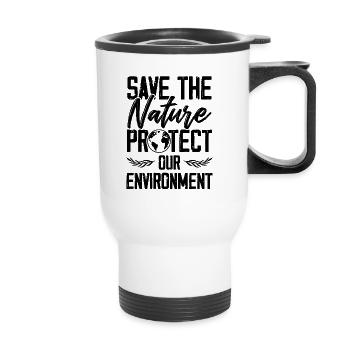 natutschutz recycler - Tasse isotherme avec poignée - blanc - Devant