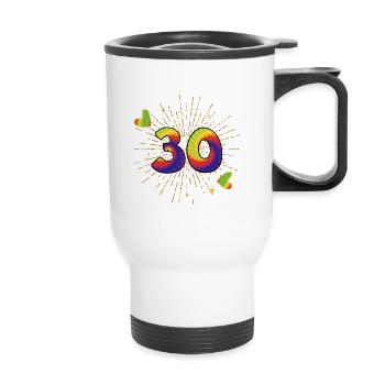Tie-dye Fête du 30e anniversaire 30 ans - Tasse isotherme avec poignée - blanc - Devant