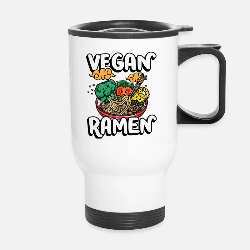 Vegan Ramen | Ramen-lover shirt | - Thermal mug with handle - white