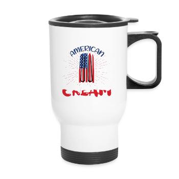 Living The American Cream | July 4 Shirt | Fourth - Thermal mug with handle - white - Front