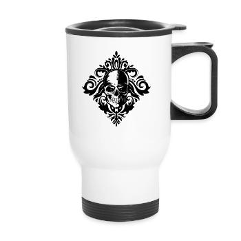 Baroque Esthétique Crâne Soft Grunge Dark Academia - Tasse isotherme avec poignée - blanc - Devant